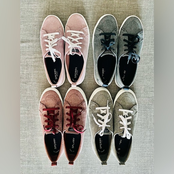 Sperry Crest Dark Gray Charcoal Sparkle Vibe Sneaker Womens 12 Y2K RARE - Picture 3 of 9